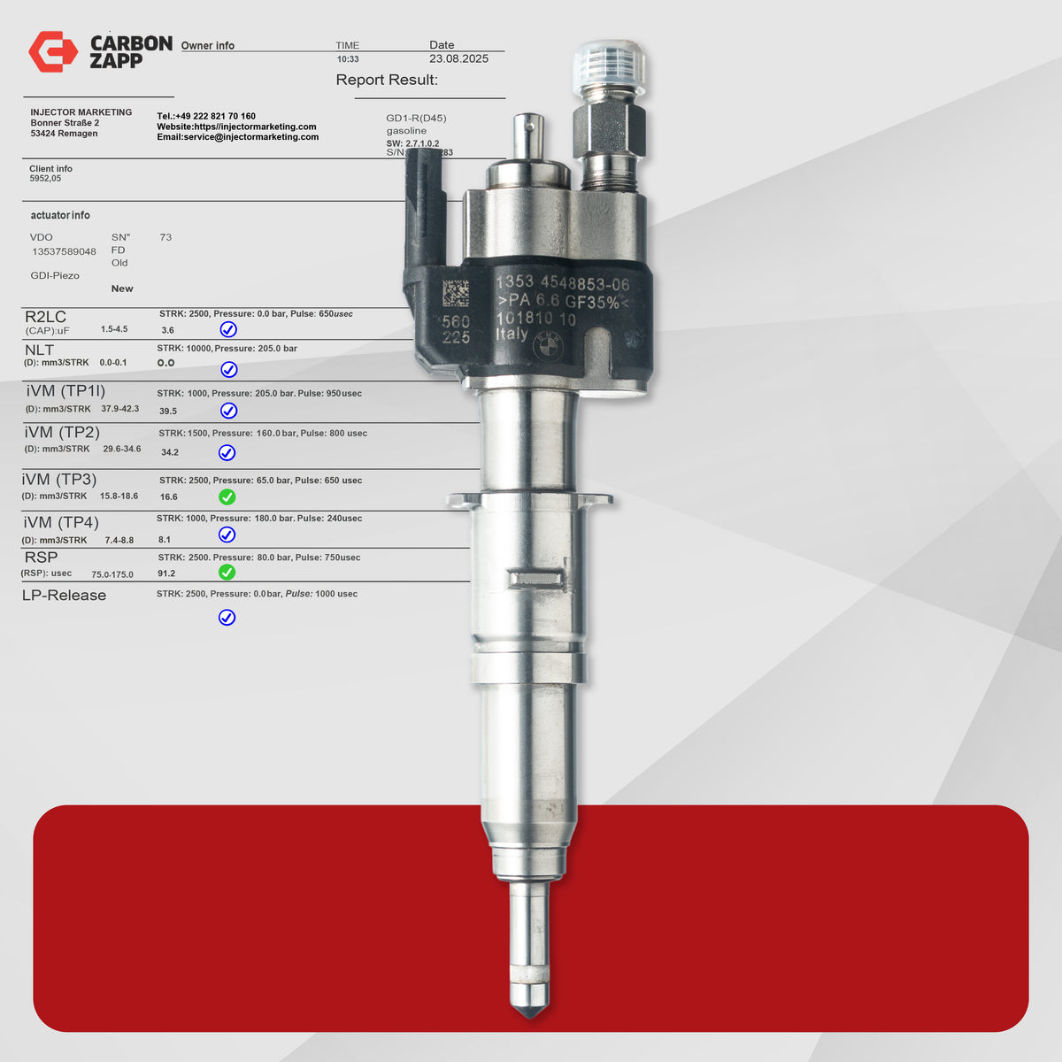 Inyector de gasolina BMW 13537589048-01 Inyector VDO 13537565137 N43 N53 — Reacondicionado